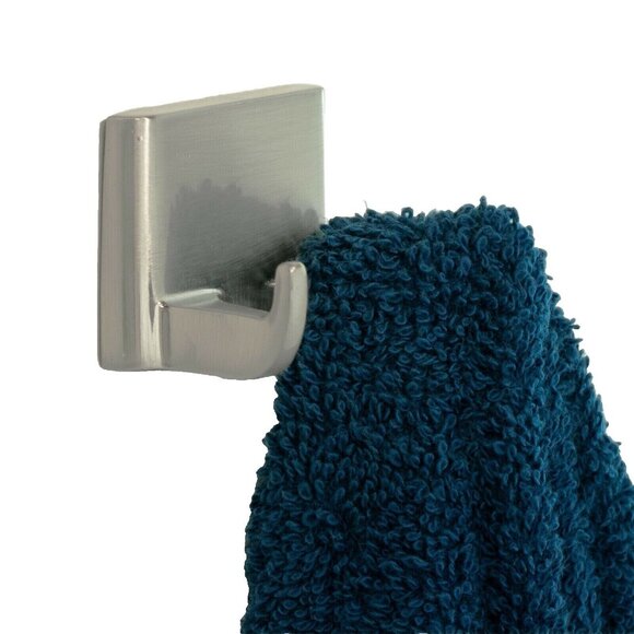 Double Robe Towel Hook Brushed Nickel Wall Mounted Hardware included - Picture 4 of 5